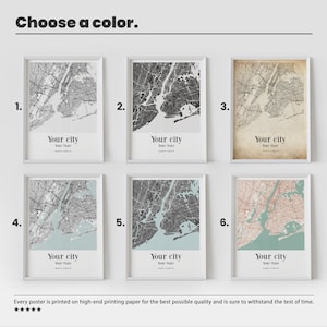 Custom City Map Prints - Set of 3 Custom Maps Office Wall Art, Any City ...