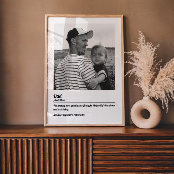 Father Definition Poster Dad Christmas Gift - Dad Definition Print New Dad Custom Photo Gift, First Time Dad Gift Photo Keepsake