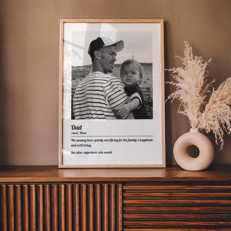 Father Definition Poster Dad Christmas Gift - Dad Definition Print New Dad Custom Photo Gift, First Time Dad Gift Photo Keepsake