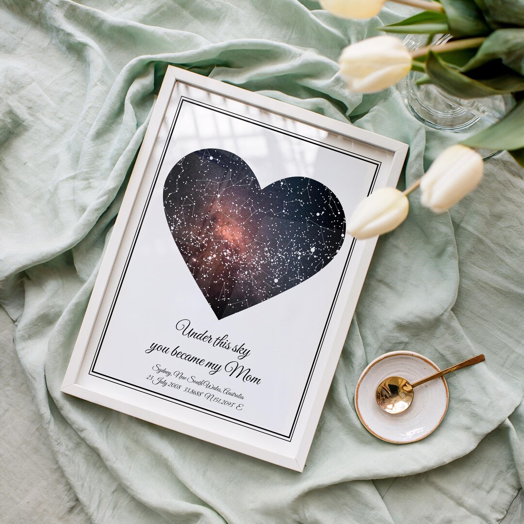 Personalised Night Sky Map - Mothers Day Gift From Daughter, Custom ...