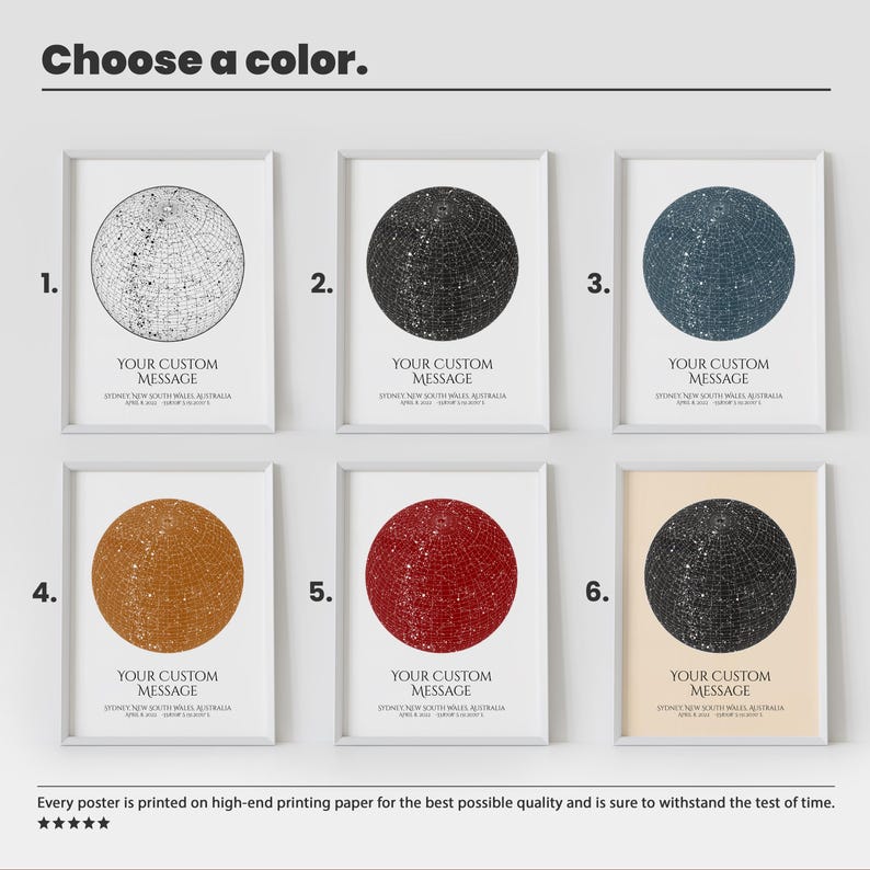 Personalized Star Map Print – the Night We Met Night Sky by Date Art ...