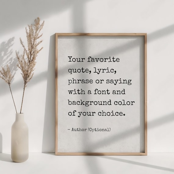 Any Text Custom Quote Print Office Wall Art - Custom Text Typewriter Print, Quote Wall Art Cubicle Decor, Custom Text Motivational Poster