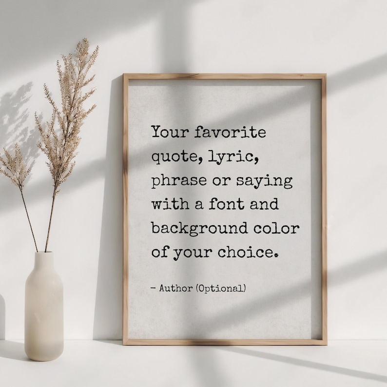 Custom Quote Print Personalized Office Wall Art, Custom Text Print New Home Gift, Personalised Motivational Poster Custom Quote Wall Art