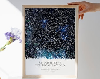 The Day You Became My Dad Star Map Fathers Day Gift Night Sky Print Daddy Daughter Gift First Father's Day Art Print Dad Birthday Gift