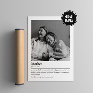 Custom Mom Definition Druck Muttertag Fotogeschenk von Tochter - Personalisierte Mutter Definition Poster Erstes Muttertagsgeschenk Bild 2