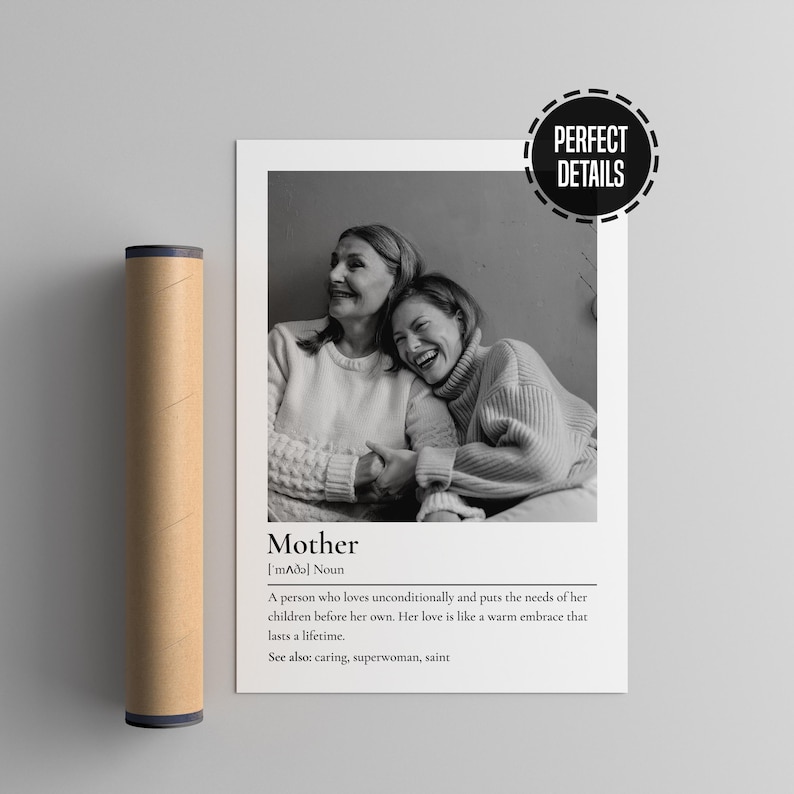 Custom Mom Definition Druck Muttertag Fotogeschenk von Tochter - Personalisierte Mutter Definition Poster Erstes Muttertagsgeschenk Bild 2