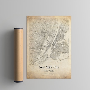 Custom City Map Print - Any City Vintage City Map Poster Personalized City Map Wall Art, Hometown Map Custom Map Gift