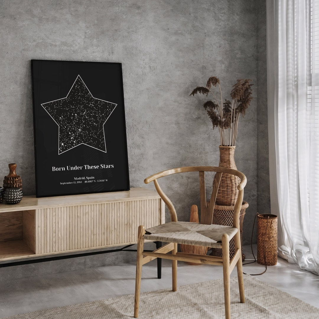 The Night Sky on the Day You Were Born Custom Star Map by Date Unique ...