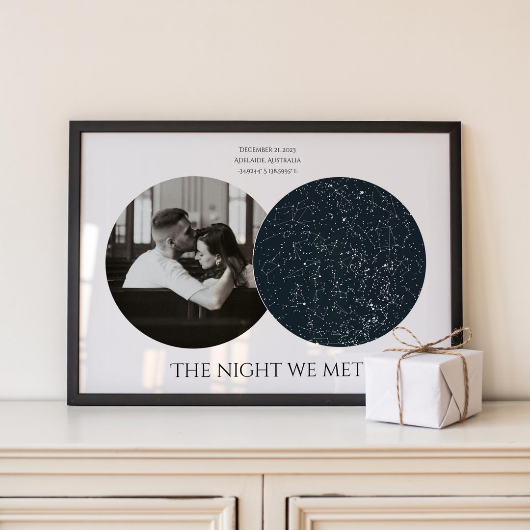 The Night We Met Custom Star Map – Personalized Night Sky by Date Print ...
