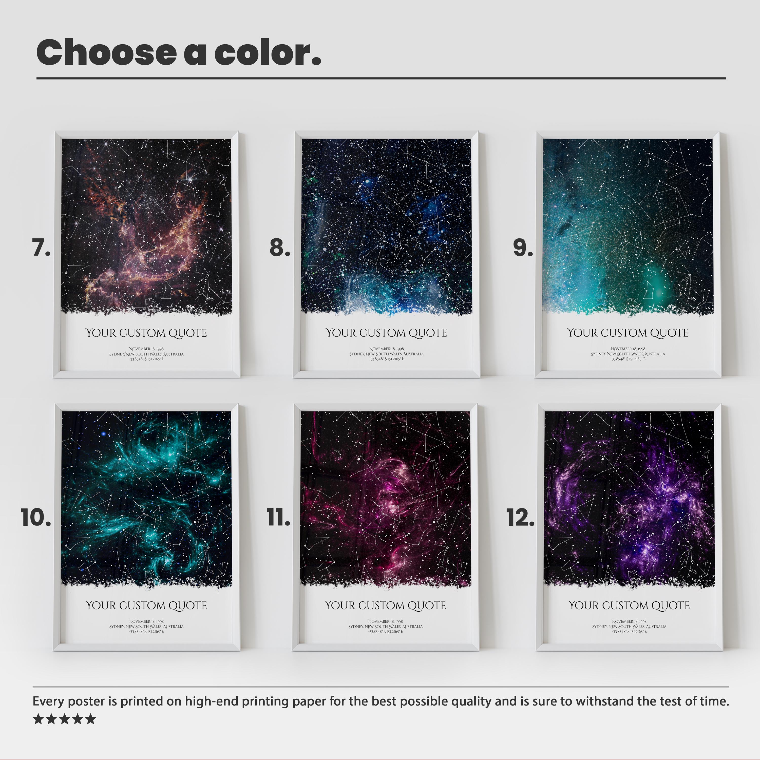 On the Day You Were Born Print- Birthday Star Map- Night Sky Birth Date ...