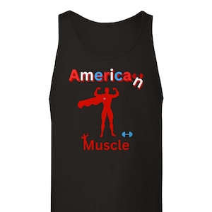 American Muscle Design / A Suitable Gift For Gym Workouts, Sports Activities, Superheroes / - Premium Unisex Tank Top