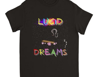 Lucid Dreams grafisch T-shirt: uniseks zware katoenen ronde hals