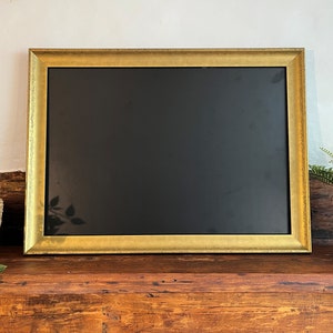 Professionally framed chalkboard / noticeboard. Real wood frame. Gold / Silver / Pewter hand finished Italian mouldings framed in the UK. image 1