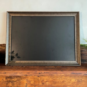 Professionally framed chalkboard / noticeboard. Real wood frame. Gold / Silver / Pewter hand finished Italian mouldings framed in the UK. Pewter