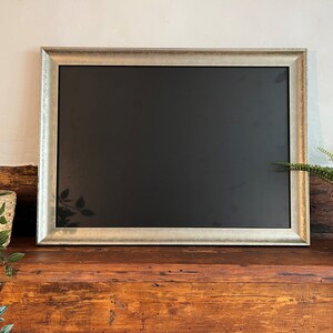 Professionally framed chalkboard / noticeboard. Real wood frame. Gold / Silver / Pewter hand finished Italian mouldings framed in the UK. Silver