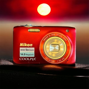 Nikon Coolpix S3100 Red Digital Camera | Battery, SD Card & Charger Included | Tested And Working
