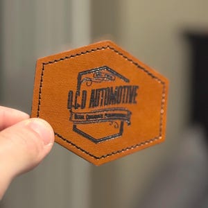 Logo Iron On Patches, Custom Business Logo patches, DIY iron on patch, Leatherette patches, Do It Yourself, Leather Patches, Laser Cut Patch