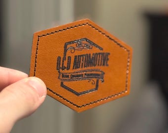 Logo Iron On Patches, Custom Business Logo patches, DIY iron on patch, Leatherette patches, Do It Yourself, Leather Patches, Laser Cut Patch