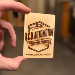 Wood Business Cards | One Sided Business Cards | Laser Engraved Wood Business Cards | Personalized Wood Business Cards | Unique Wood Cards
