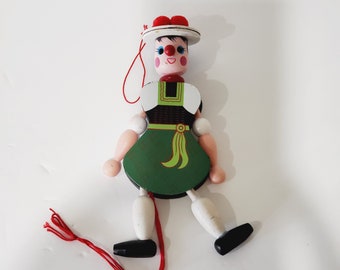 Vintage Jumping Jack Ornament Black Forest Bollenhut Germany