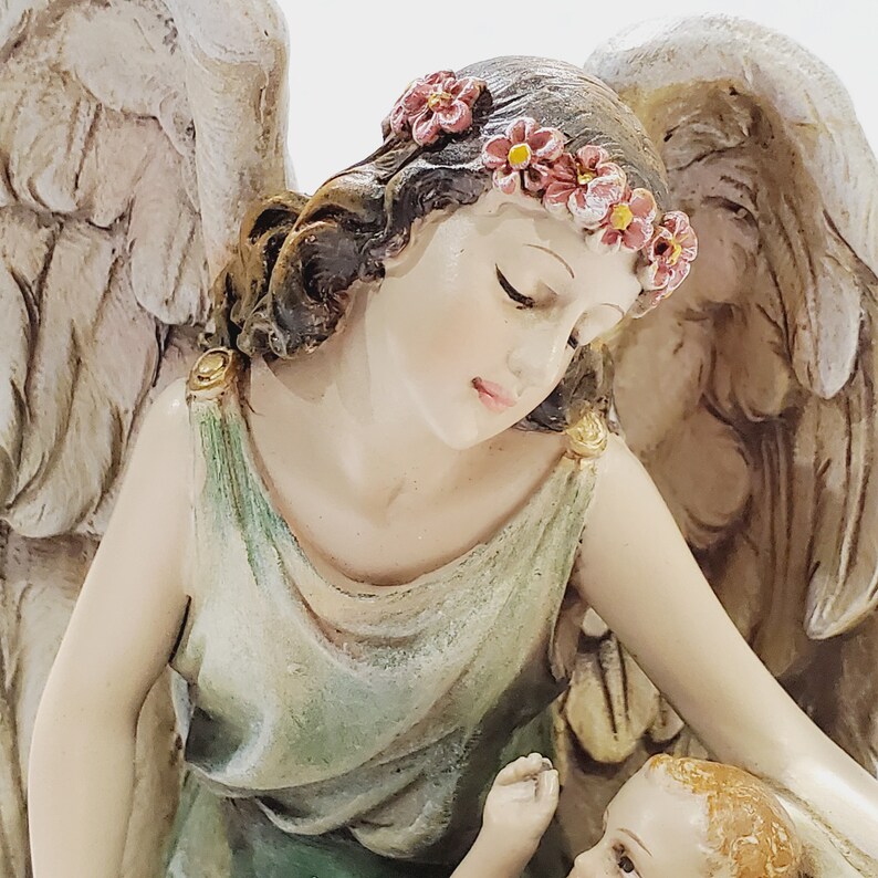 Napco Angel Holding Baby Resin Nativity Scene Christmas Decor Etsy