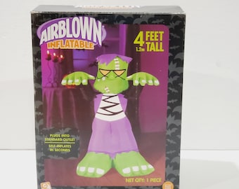 Rare Gemmy Halloween Inflatable: Frankenstein Zombie Monster, 4ft Tall - Limited Edition Collector's Item Spooky Halloween Decor HTF