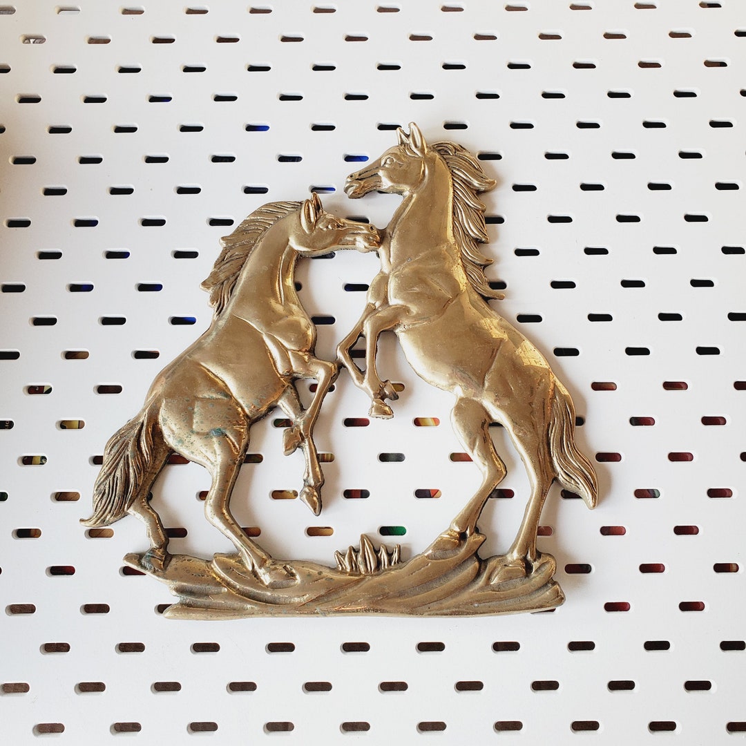 Vintage Brass Horse Wall Hanging Retro MCM Mid Century Modern Etsy