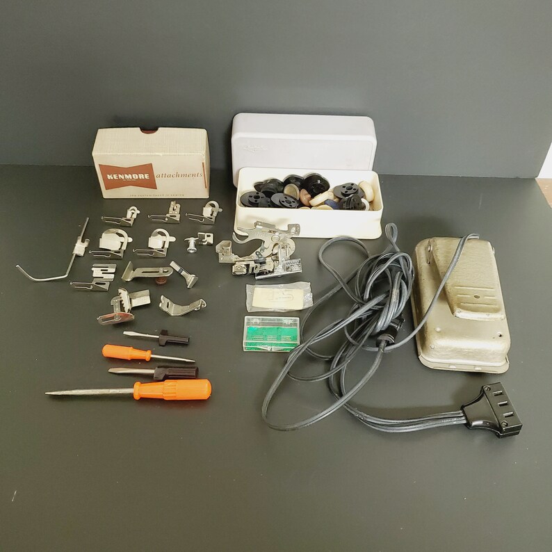 Vintage Kenmore Sewing Machine Parts Pedal and Small Tools Etsy