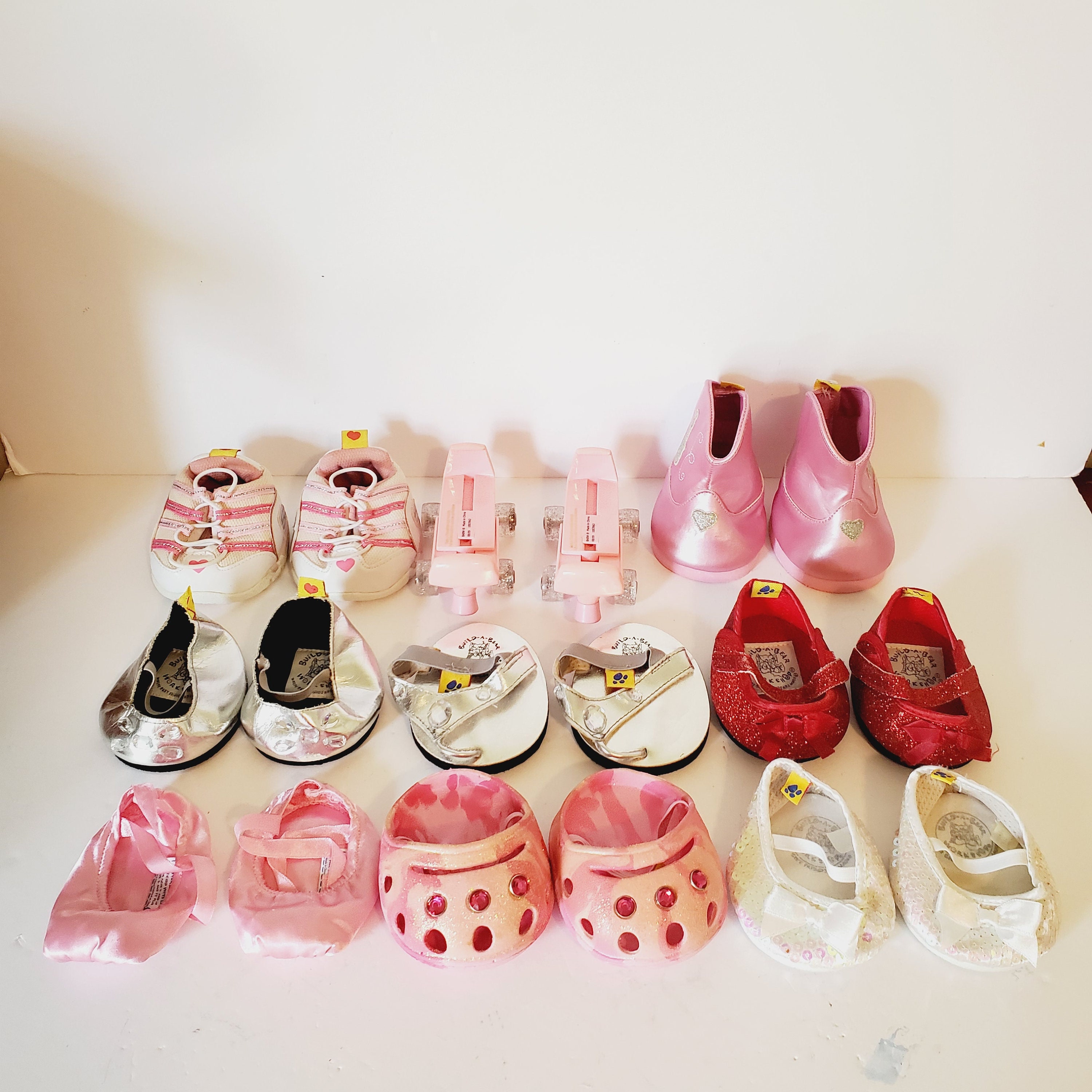 Build a Bear Shoe Lot of 9 Pairs Pink Red Glitter Skates - Etsy Ireland