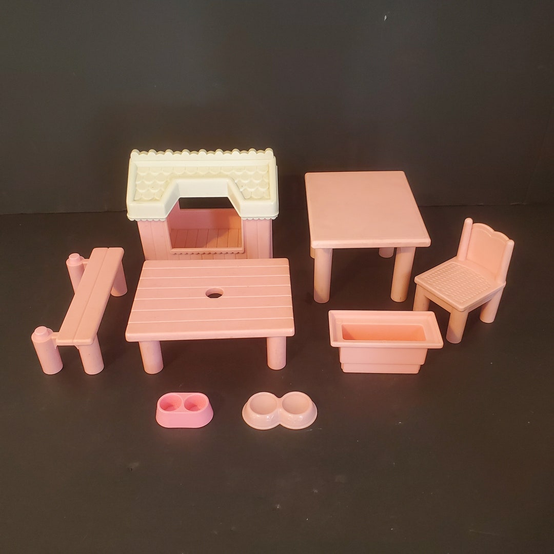 Vintage Playskool Victorian Dollhouse Accessories You Choose Pink Patio