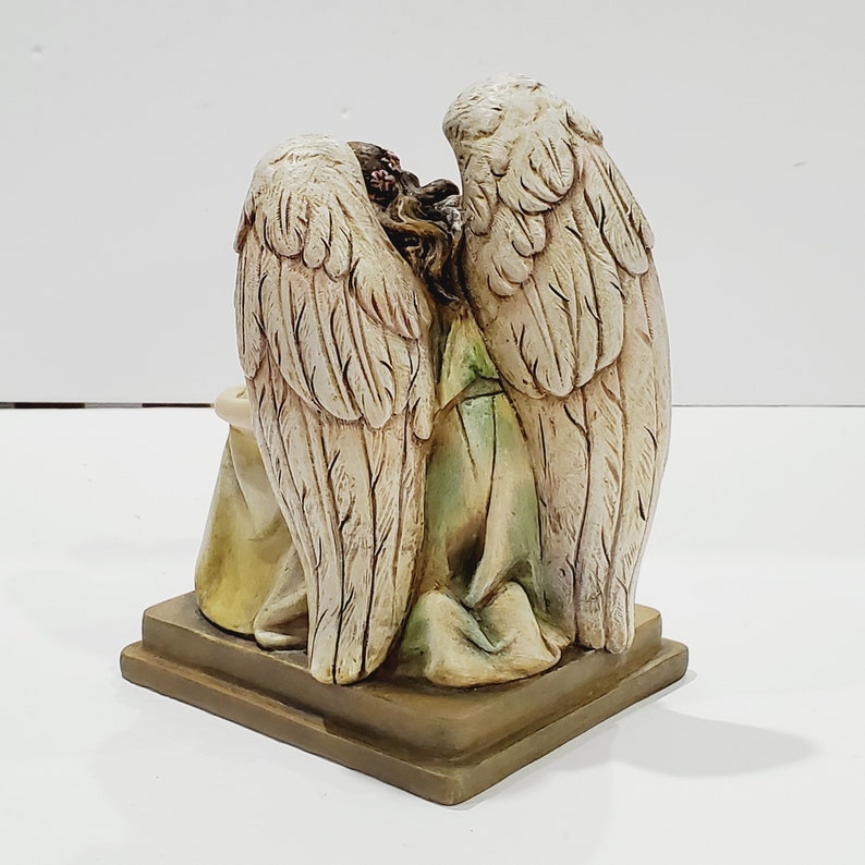 Napco Angel Holding Baby Resin Nativity Scene Christmas Decor Etsy