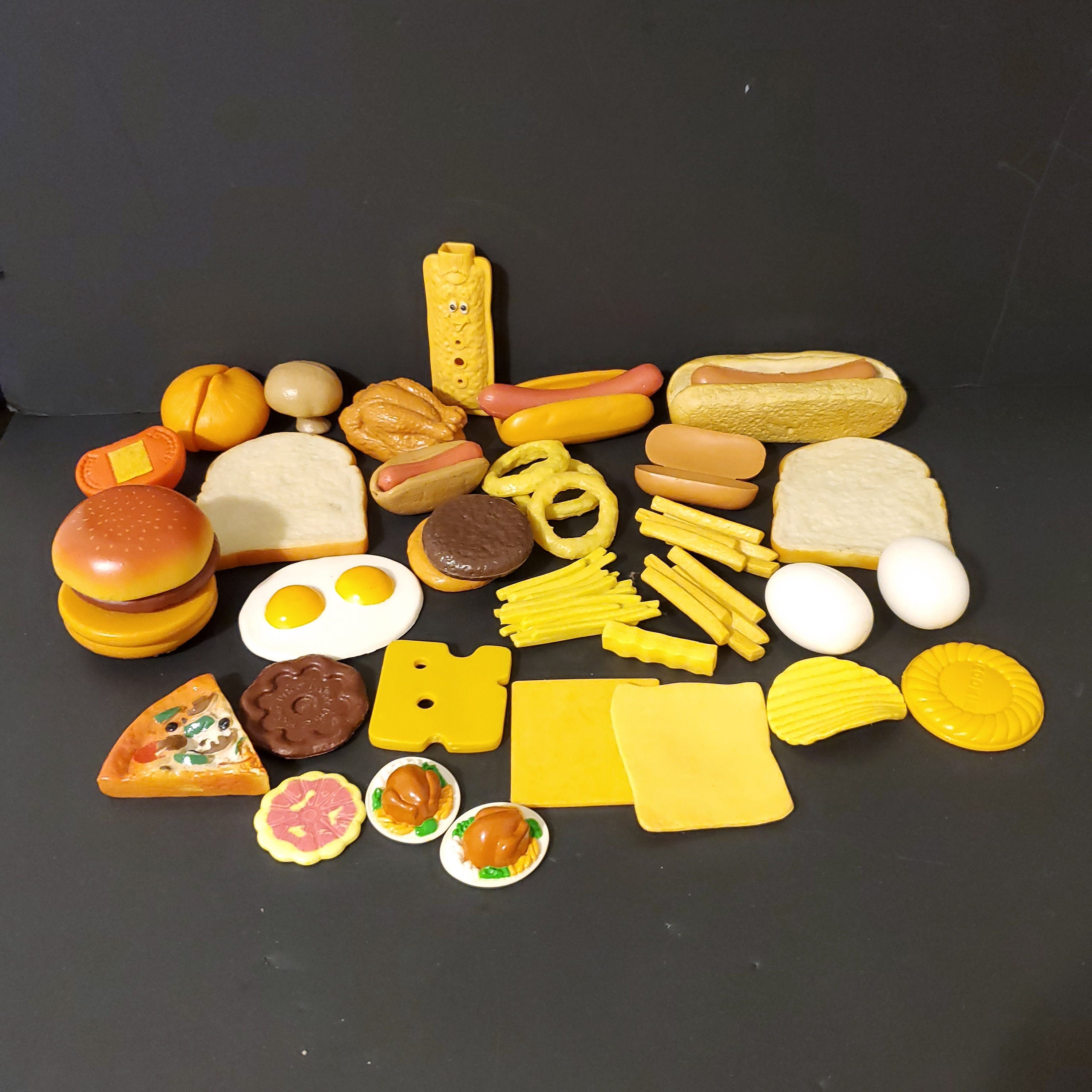 12 Play Food Toy Plastic Pretend Kitchen Baking Cooking Dessert Hot Dog  Carrot Vegetable Fruit Strawberry Banana Craft Assemblage 1919 