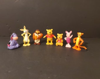 Disney Winnie the Pooh Deluxe 12 Figures Eyesore, Rabbit, Owl, Pooh, Piglet, Tigger Cake Toppers Party Favors Goody Bag Fillers