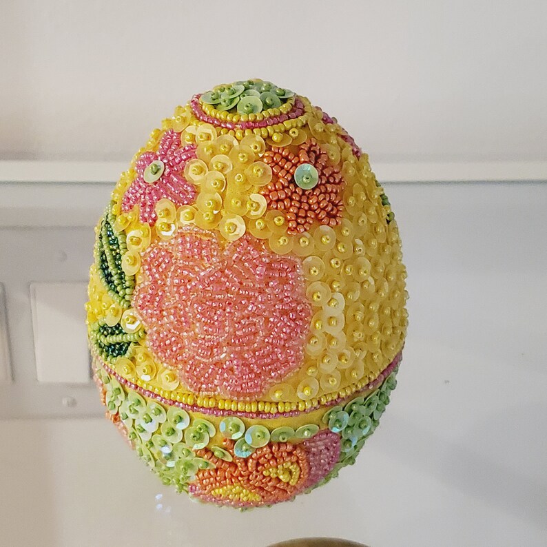 Easter Egg Godiva Beaded Sequins Egg Box Butterfly and Flowers Etsy