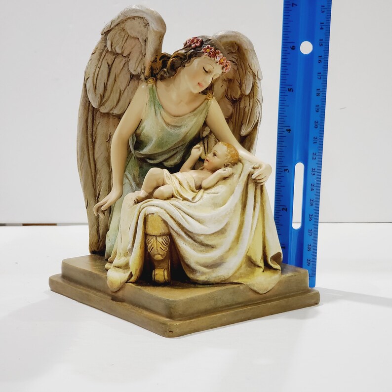 Napco Angel Holding Baby Resin Nativity Scene Christmas Decor Etsy