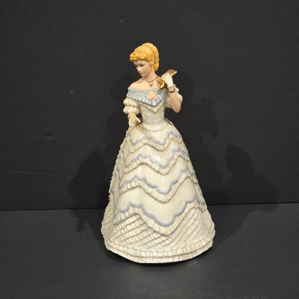 Beautiful Lenox Hand Painted Porcelain Lady Figure ~Ivory Belle of the Ball - Gala Fashions Figurines ~ Gilded Age Style