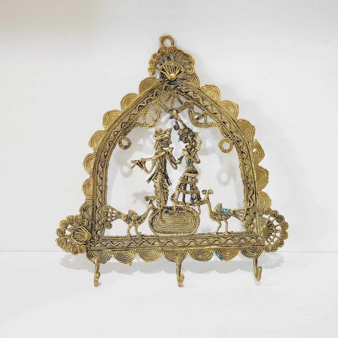 Dance Key Rack Vintage Brass Key Holder Wall Decor Radha Krishna Dancing - Etsy