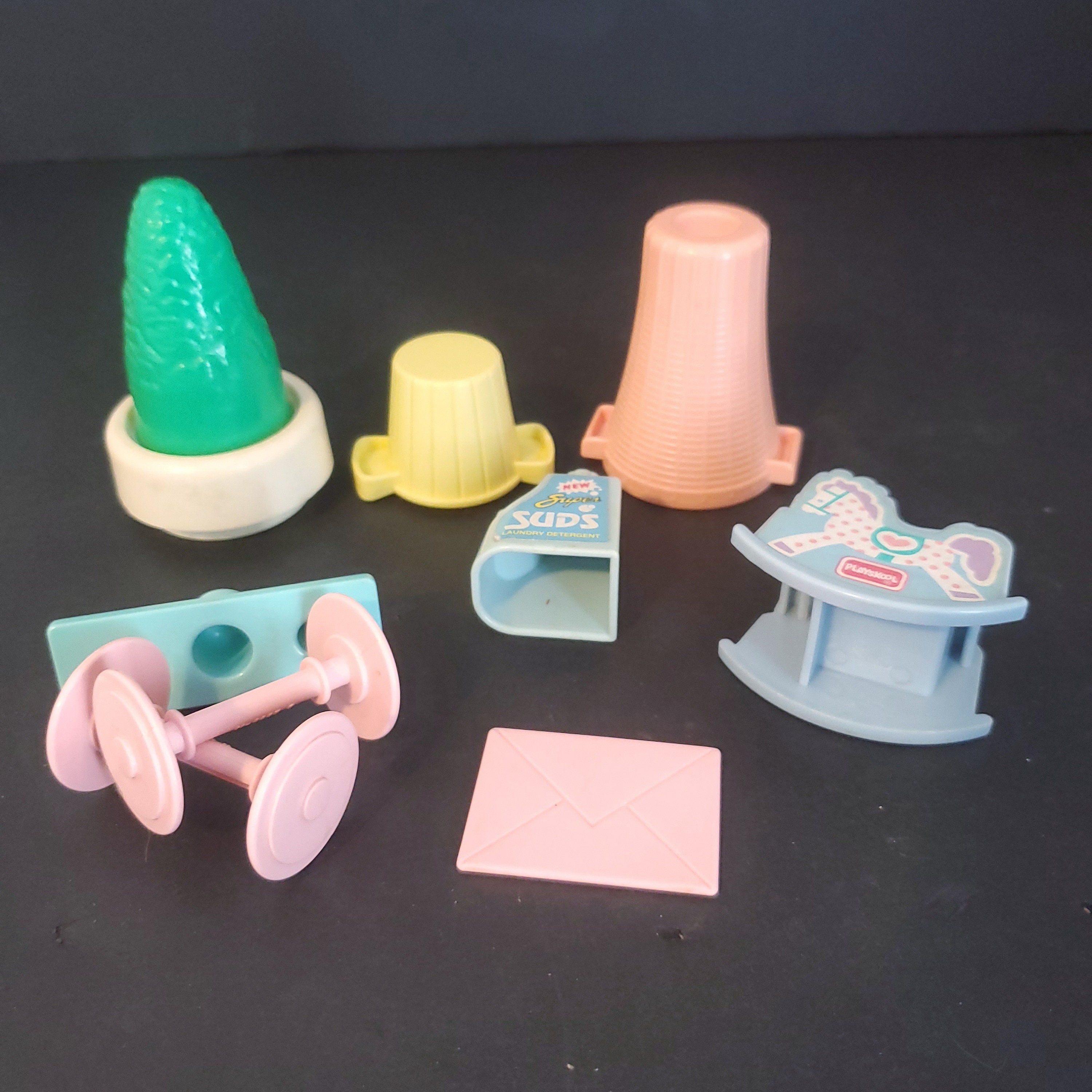 Vintage Playskool Victorian Dollhouse Accessories Green Tree Etsy