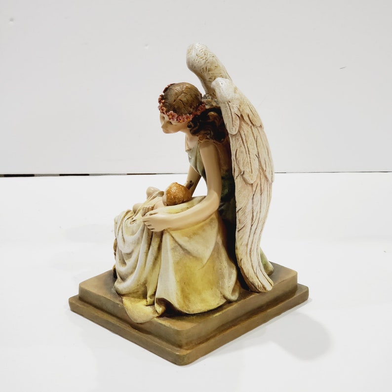 Napco Angel Holding Baby Resin Nativity Scene Christmas Decor Etsy