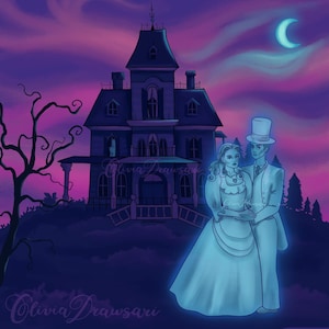 Haunted Manor custom illustration - to be downloaded