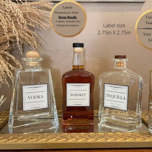 Custom Bar, Booze, Cocktail Vinyl Labels.  Home Organization, Modern, Minimalist Design. Durable decanter, liquor bottle, Housewarming Gift