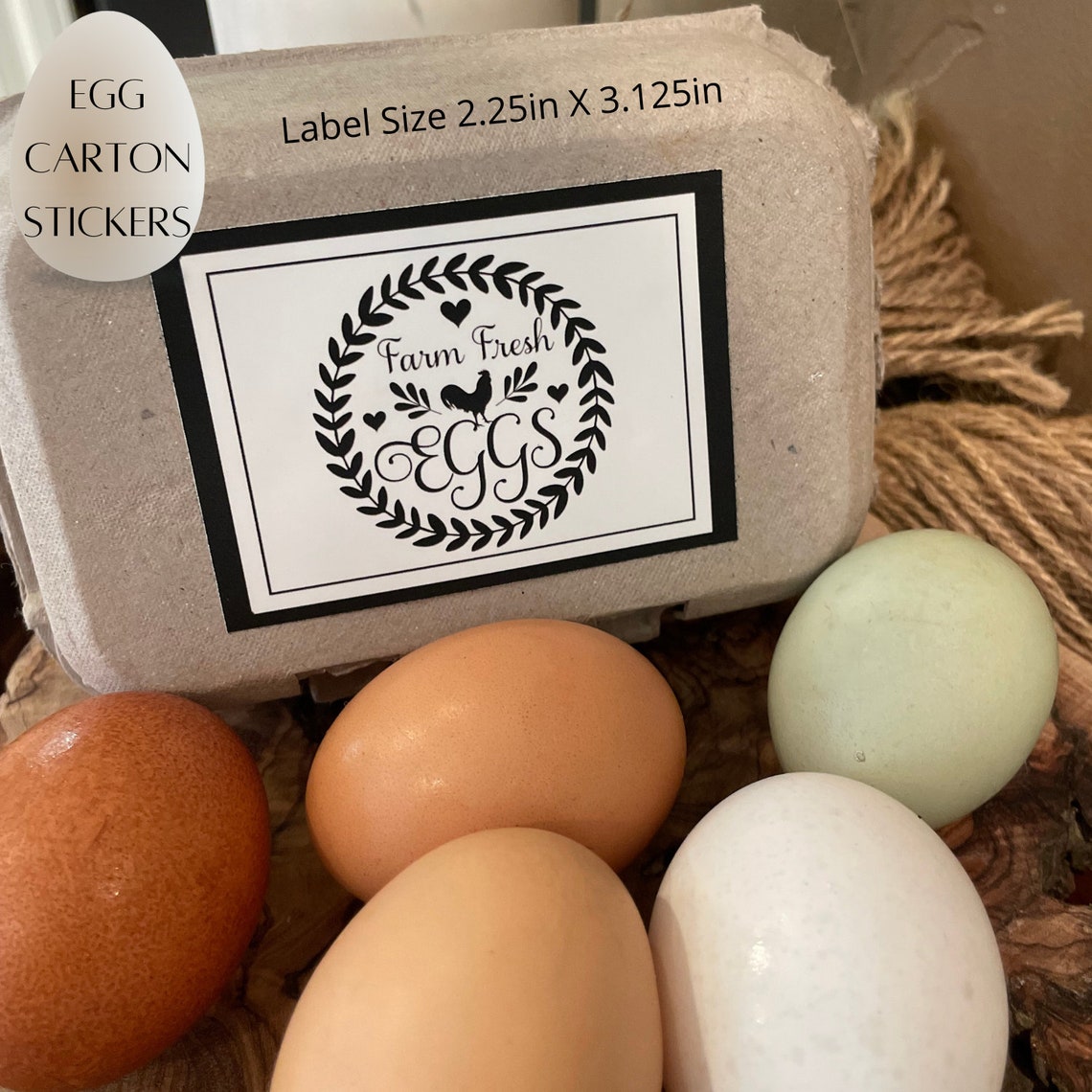 Egg Carton Label, Sticker, Farm Label, Chicken Coop, Hen Stickers, DIY ...