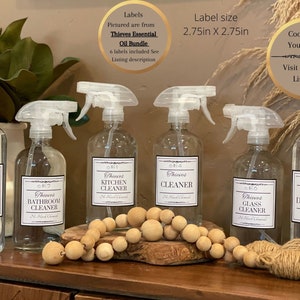 Essential Oil THIEVES Cleaning Custom Labels.  Vinyl Thieves Cleaning Products Chemical Free Natural Home, Minimalist Durable, Housewarming