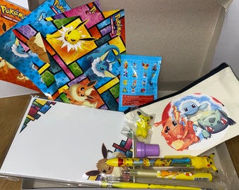 Juego de papelería /bloc de notas/bolígrafos/pegatinas/borradores/estuche para lápices/