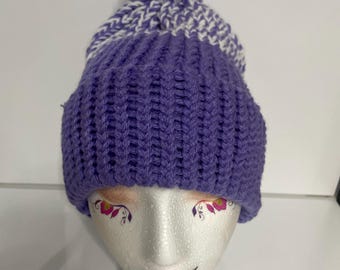 gorro de punto/morado/libélula/rosa