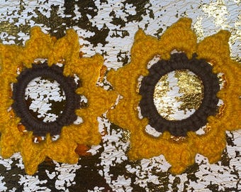 Coletero de girasol /crochet/bonito/niñas