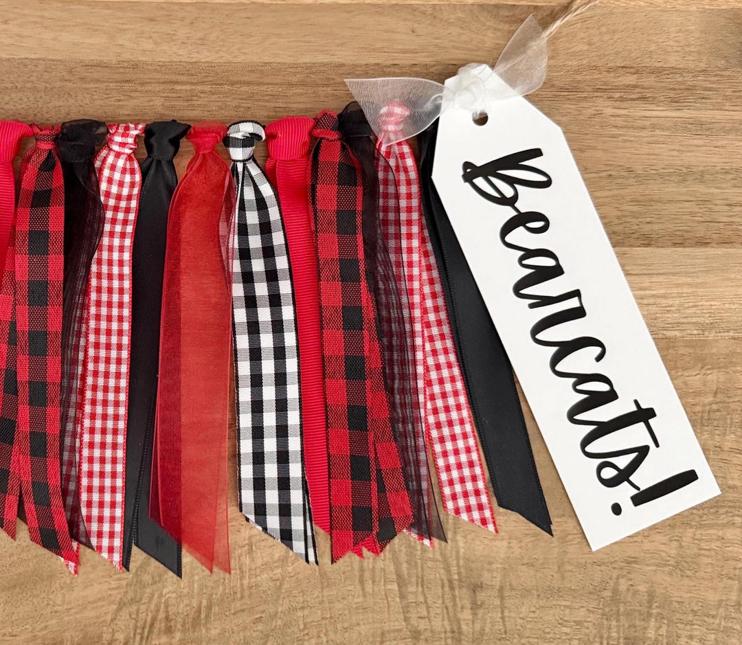 Red & Black Ribbon Garland | Graduation Party Banner - Etsy