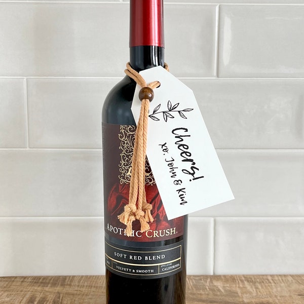 Personalized Tags for Bottles | Printed Wine Bottle Gift Tags for any Occasion | Wedding Favor Tag | Bridal Party Gift | Graduation Gift