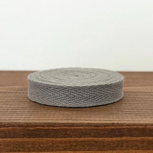 Charcoal Gray Woven Twill Ribbon | Twill Tape | 1/2” wide | 3 yards long