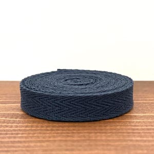 Navy Blue Woven Twill Ribbon | Twill Tape | 1/2” wide | 3 yards long